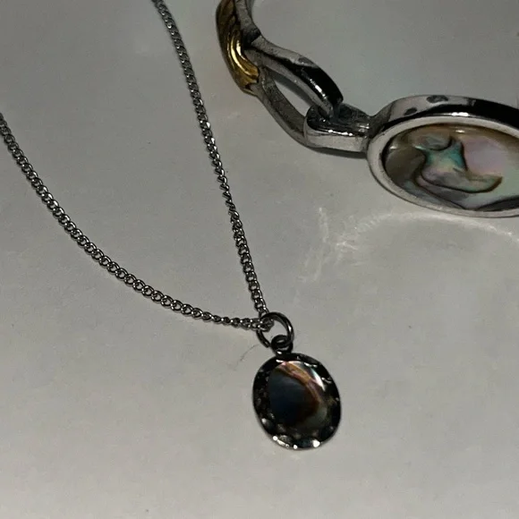 Vintage Abalone Pearl Jewelry Set~Earrings, Necklace, Bracelet - Picture 4 of 16